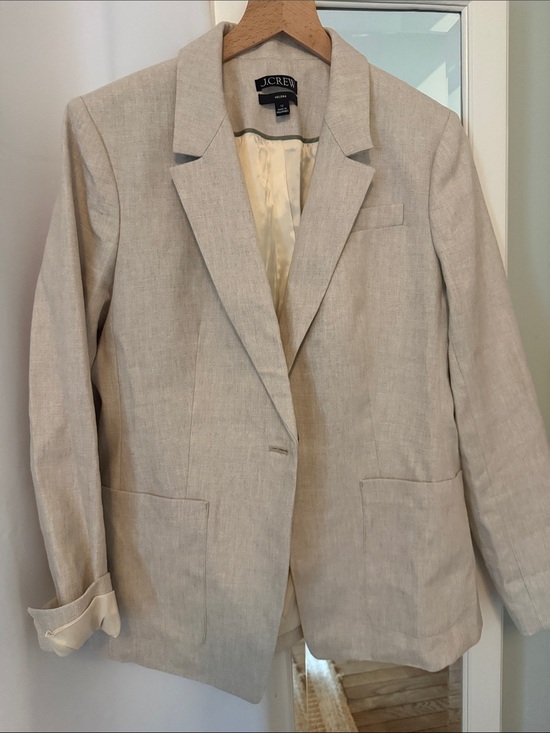 J. Crew Jackets & Blazers - J. Crew Beige Linen-Blend Single-Button Blazer